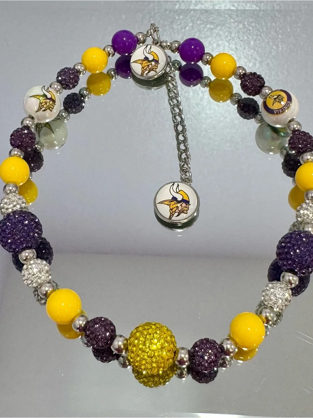 New Purple and Yellow Beaded Phone Chain